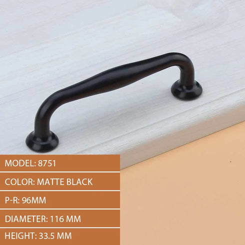 JAYA American Cabinet Drawer Aluminum Alloy Handle Black Closet Door Handle Modern Simple Single Hole Hardware Handle