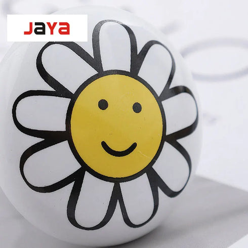 JAYA American Cartoon Ceramic Drawer Handle Nordic Single Hole Ceramic Round Illustration Children's Room Handle