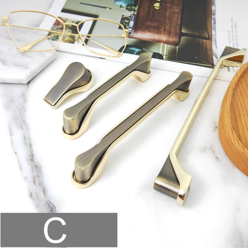 JAYA Bathroom Cabinet Drawer Cabinet Door Handle Wardrobe Handle Black And Gold Zinc Alloy Cabinet Door Extended Handle