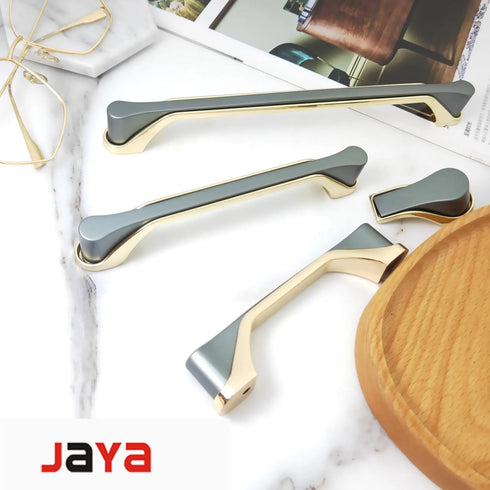 JAYA Bathroom Cabinet Drawer Cabinet Door Handle Wardrobe Handle Black And Gold Zinc Alloy Cabinet Door Extended Handle