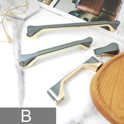 JAYA Bathroom Cabinet Drawer Cabinet Door Handle Wardrobe Handle Black And Gold Zinc Alloy Cabinet Door Extended Handle