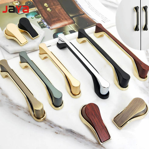 JAYA Bathroom Cabinet Drawer Cabinet Door Handle Wardrobe Handle Black Gold Zinc Alloy Cabinet Door Extended Handle