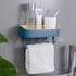 JAYA Bathroom Double Layer Towel Rack Drain Rack Kitchen Double Color Traceless Hook Storage Rack