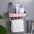 JAYA Bathroom Double Layer Towel Rack Drain Rack Kitchen Double Color Traceless Hook Storage Rack