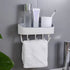 JAYA Bathroom Double Layer Towel Rack Drain Rack Kitchen Double Color Traceless Hook Storage Rack