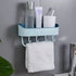 JAYA Bathroom Double Layer Towel Rack Drain Rack Kitchen Double Color Traceless Hook Storage Rack