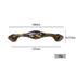 JAYA Bedroom Kitchen Cupboard Handle Classical Decorative Ceramic Antique Brass Zinc Alloy Style Furniture Door Handle