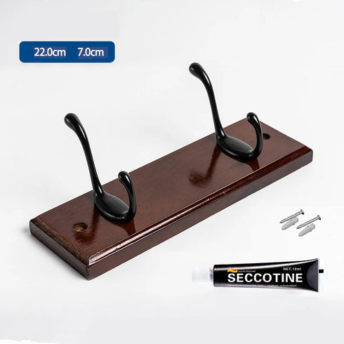 JAYA Bedroom Wall Hook Hanging Solid Wood Door Hanger Coat Hanging Clothes Bathroom 5 Hook