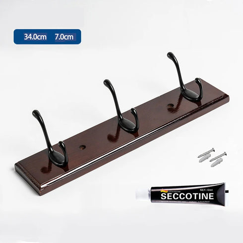 JAYA Bedroom Wall Hook Hanging Solid Wood Door Hanger Coat Hanging Clothes Bathroom 5 Hook