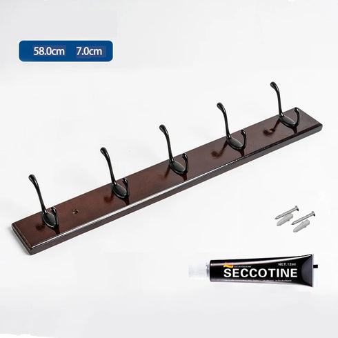 JAYA Bedroom Wall Hook Hanging Solid Wood Door Hanger Coat Hanging Clothes Bathroom 5 Hook