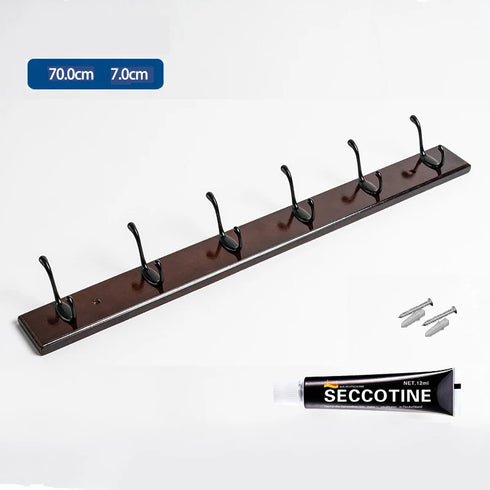 JAYA Bedroom Wall Hook Hanging Solid Wood Door Hanger Coat Hanging Clothes Bathroom 5 Hook