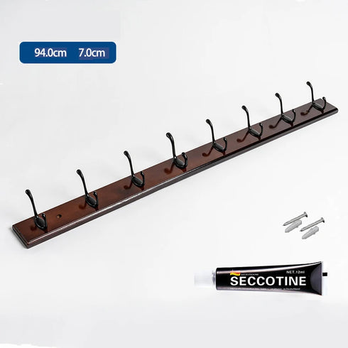 JAYA Bedroom Wall Hook Hanging Solid Wood Door Hanger Coat Hanging Clothes Bathroom 5 Hook