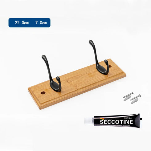JAYA Bedroom Wall Hook Hanging Solid Wood Door Hanger Coat Hanging Clothes Bathroom 5 Hook