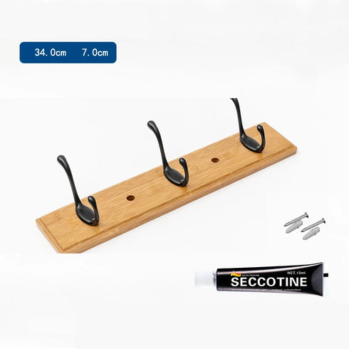 JAYA Bedroom Wall Hook Hanging Solid Wood Door Hanger Coat Hanging Clothes Bathroom 5 Hook
