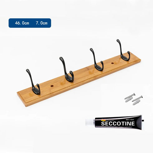 JAYA Bedroom Wall Hook Hanging Solid Wood Door Hanger Coat Hanging Clothes Bathroom 5 Hook