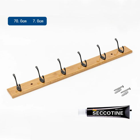 JAYA Bedroom Wall Hook Hanging Solid Wood Door Hanger Coat Hanging Clothes Bathroom 5 Hook