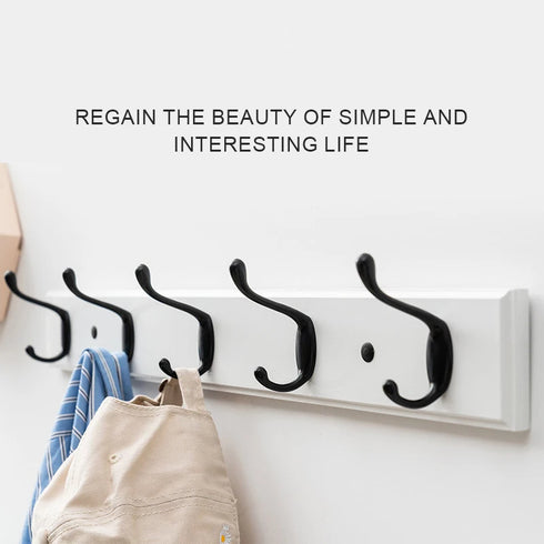JAYA Bedroom Wall Hook Hanging Solid Wood Door Hanger Coat Hanging Clothes Bathroom 5 Hook