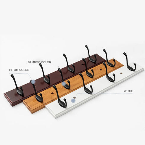 JAYA Bedroom Wall Hook Hanging Solid Wood Door Hanger Coat Hanging Clothes Bathroom 5 Hook