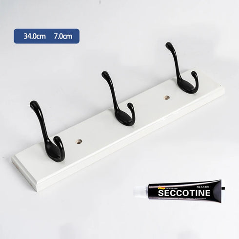 JAYA Bedroom Wall Hook Hanging Solid Wood Door Hanger Coat Hanging Clothes Bathroom 5 Hook