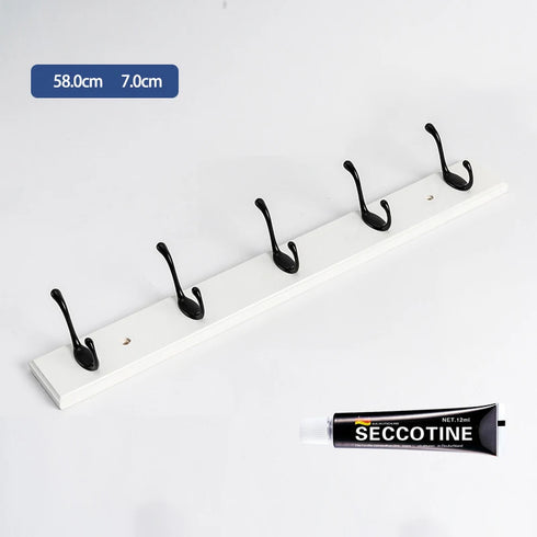 JAYA Bedroom Wall Hook Hanging Solid Wood Door Hanger Coat Hanging Clothes Bathroom 5 Hook