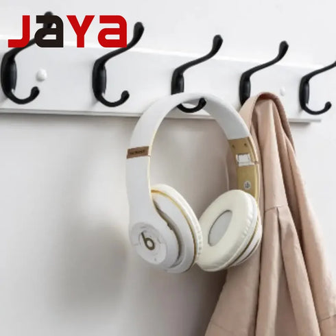 JAYA Bedroom Wall Hook Hanging Solid Wood Door Hanger Coat Hanging Clothes Bathroom 5 Hook