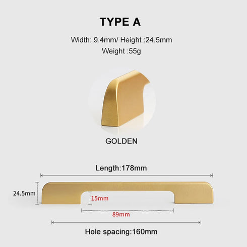 JAYA Black Cabinet Handles Gold Drawer Pulls Modern Brass Long Handles for Kitchen Furniture Sliding Door Knobs Hardware