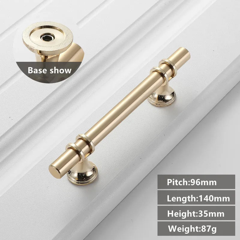 JAYA Black Kitchen Furniture Handles 128mm Solid Stainless Steel and Copper Cabinet Pulls for Door Drawer Modern CNC Appliance