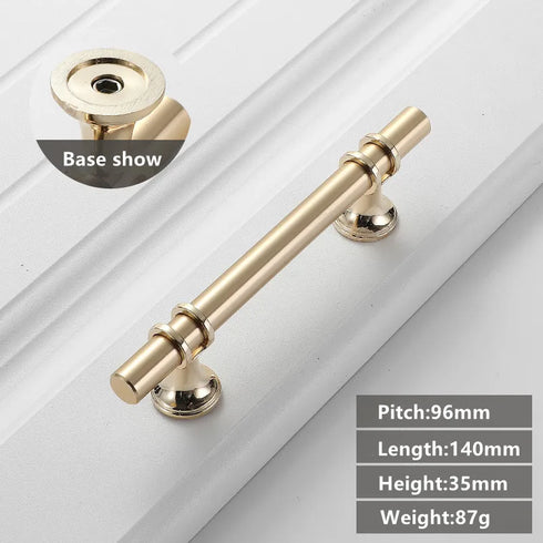 JAYA Black Kitchen Furniture Handles 128mm Solid Stainless Steel and Copper Cabinet Pulls for Door Drawer Modern CNC Appliance
