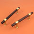 JAYA Brass Cupboard Handles Black Walnut Beech Cabinet Drawer Wardrobe Door Double Hole Long Handle