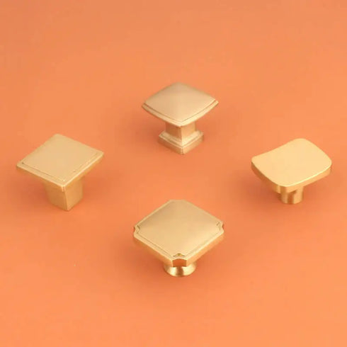 JAYA  Brass Cupboard Handles  Light Luxury Wardrobe Door square Round Drawer Furniture Handle