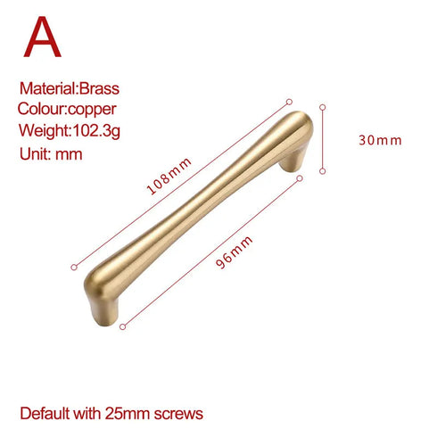 JAYA Brass Gold Simple Modern Simple Light Luxury Wardrobe Door Handle Cabinet Furniture Handle