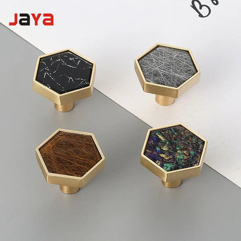 JAYA_Brass_Marble_Shell_Handle_Cabinet_Door_Wardrobe_Cabinet_Hook_Single_Hole_Hexagon_Handle