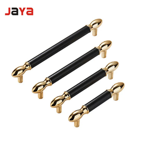 JAYA Brushed Drawer Handles Cabinet Gold Drawer Handle Black Aluminum Fancy New Cabinet Handles