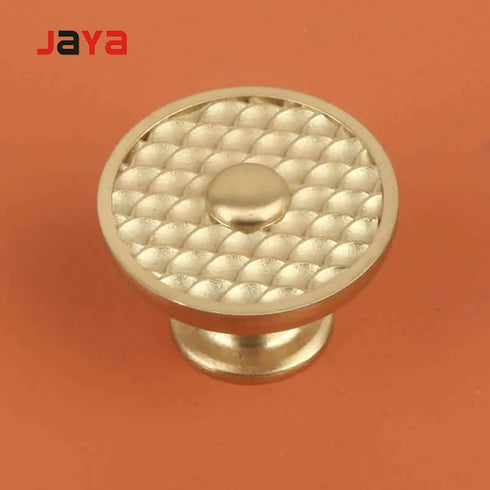 JAYA Cabinet Cupboard Door Nobs Copper New Chinese Style Brass Knurled Handles