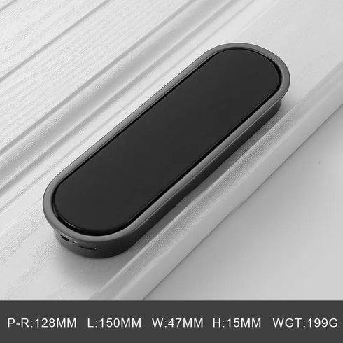 JAYA Cabinet Door Black Hidden Handle Simple Wardrobe Handle Hidden Hidden Buckle Furniture Handles Knobs
