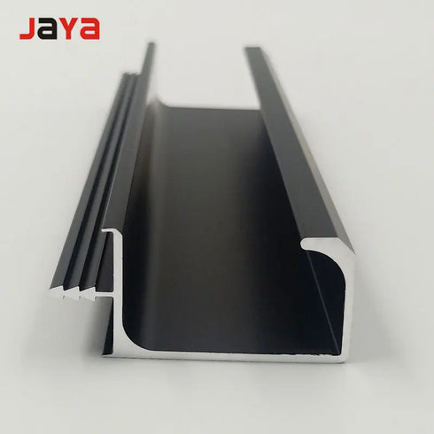 JAYA Cabinet door card plate handle black acrylic plate cabinet  aluminum alloy edge sealing handle