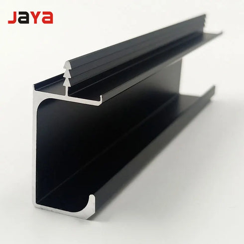 JAYA Cabinet door card plate handle black acrylic plate cabinet  aluminum alloy edge sealing handle