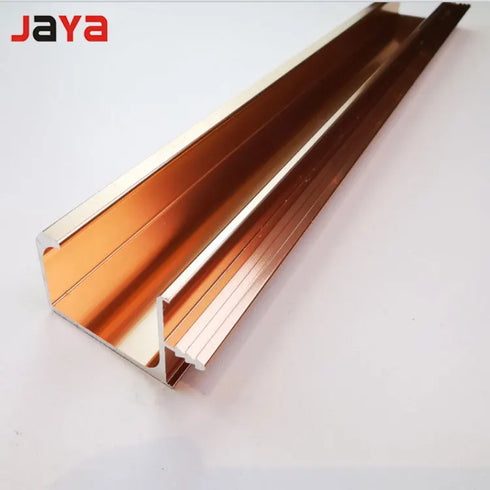 JAYA Cabinet door card plate handle black acrylic plate cabinet  aluminum alloy edge sealing handle