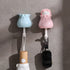 JAYA Cartoon Cat No-punch Rag Plug Plastic Hook for Kids Bathroom Creative Wall Hanging Key Hook