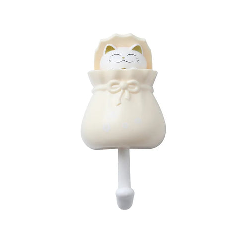 JAYA Cartoon Cat No-punch Rag Plug Plastic Hook for Kids Bathroom Creative Wall Hanging Key Hook