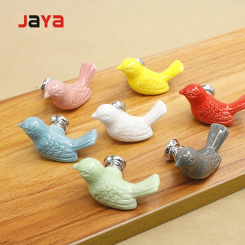 JAYA Ceramic European pigeon embedded cartoon children's cabinet drawer single hole handle