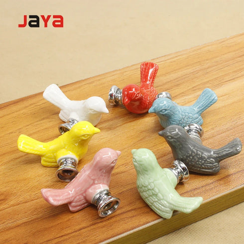 JAYA Ceramic European pigeon embedded cartoon children's cabinet drawer single hole handle