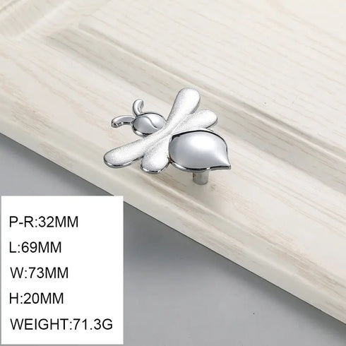 JAYA Children's Room Cabinet Drawer Cabinet Wardrobe Door Handle Personality Creative Apricot Leaf butterfly Bee Handle
