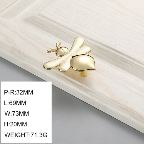 JAYA Children's Room Cabinet Drawer Cabinet Wardrobe Door Handle Personality Creative Apricot Leaf butterfly Bee Handle
