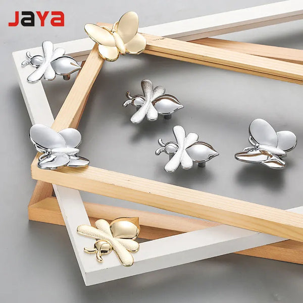 JAYA Children's Room Cabinet Drawer Cabinet Wardrobe Door Handle Personality Creative Apricot Leaf butterfly Bee Handle