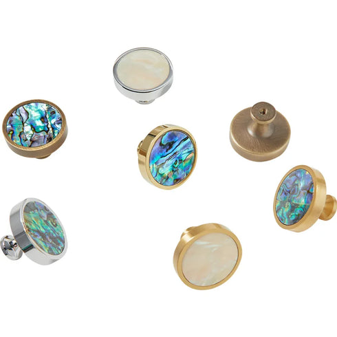 JAYA Colorful Shells Cabinet Knobs Drawer Knobs Brass Handle Knobs for Kitchen Living Room Furniture Door Handle