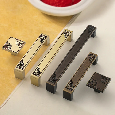 JAYA Copper Cabinet Door Handle Cabinet Door Gold Coffee Color Cabinet Furniture Handle Drawer Handle Knobs
