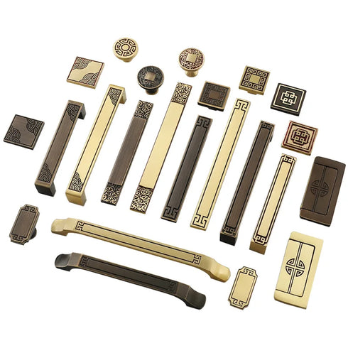 JAYA Copper Cabinet Door Handle Cabinet Door Gold Coffee Color Cabinet Furniture Handle Drawer Handle Knobs