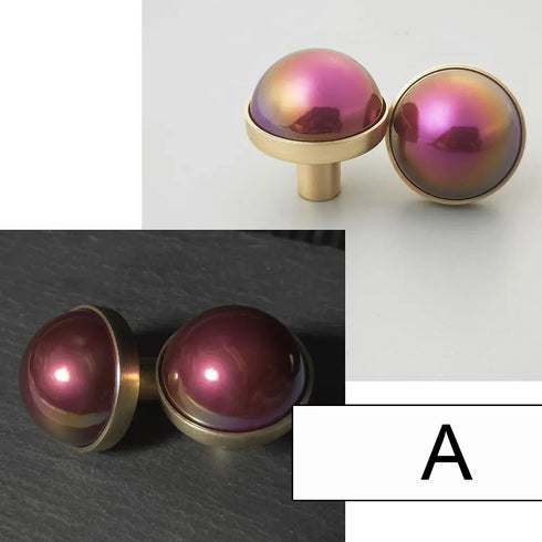 JAYA Copper brushed colorful pearl shell single hole zinc alloy handle simple drawer wardrobe cabinet handle
