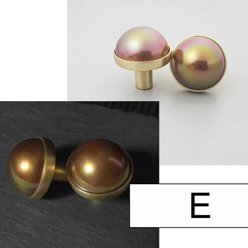 JAYA Copper brushed colorful pearl shell single hole zinc alloy handle simple drawer wardrobe cabinet handle